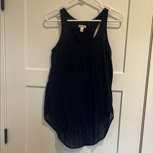 Merona Navy Tank Top with Scoop Neck and Rounded Hemline